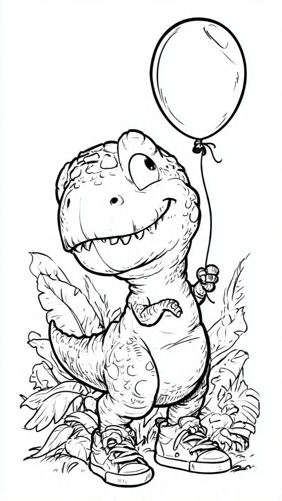 Dinosaurio para colorear de la selva