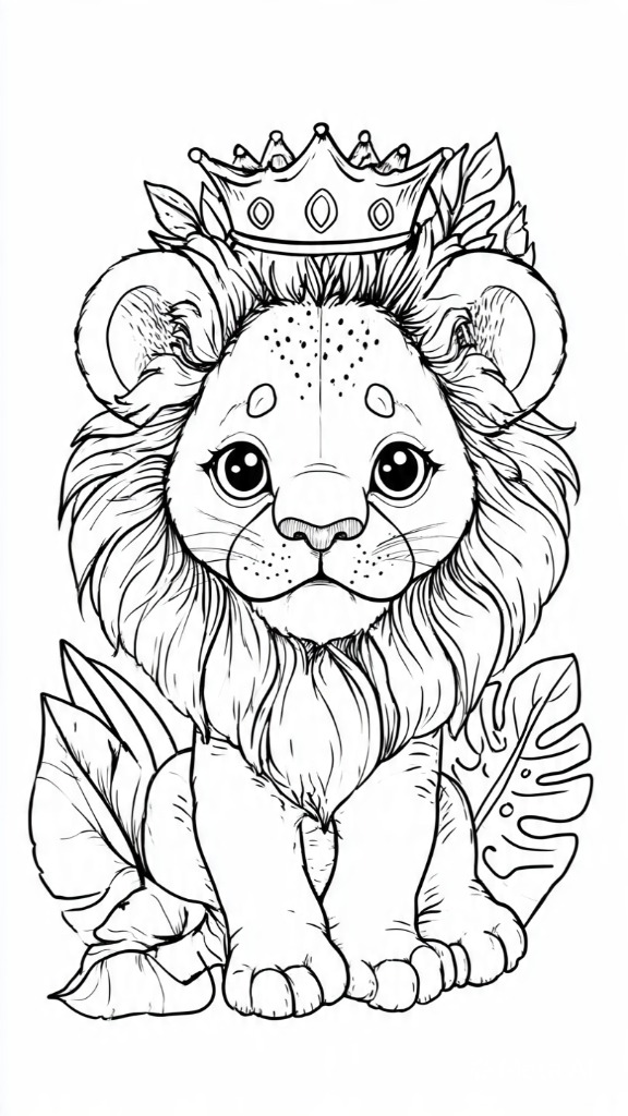 León para colorear de la selva